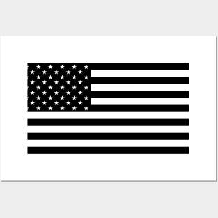 US flag black Posters and Art